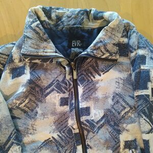 Vintage EVR Abstract Geometric Silk Jacket